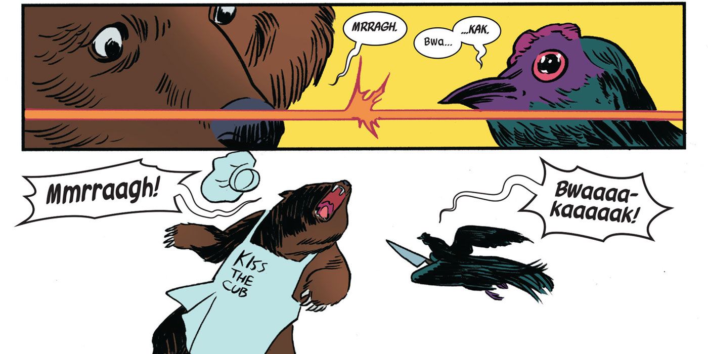 Chef Bear and Alfredo the Chicken in The Unbeatable Squirrel Girl 17 by Erica Henderson