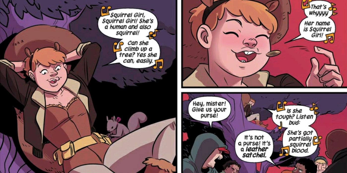 Doreen sings her theme song in The Unbeatable Squirrel Girl 1