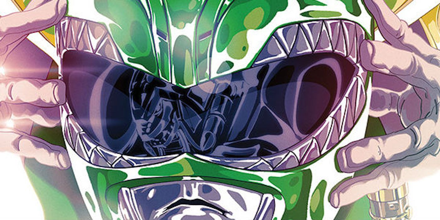 Green Power Ranger's helmet with the Dragonzord