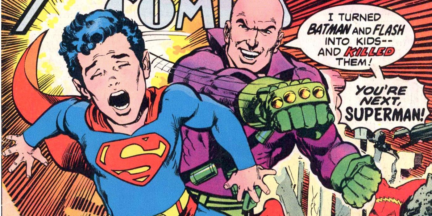 Lex Luthor beats up Superman as a child