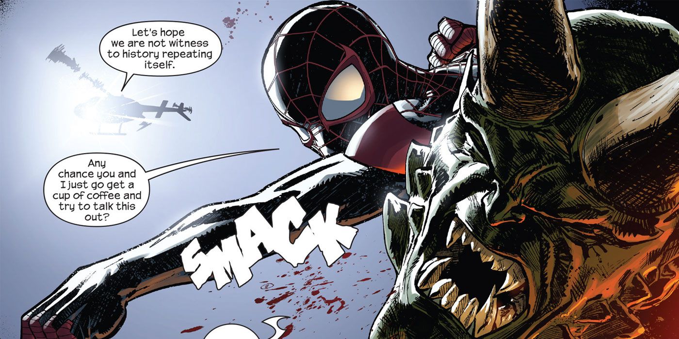 Miles Morales vs Norman Osborn Green Goblin in Ultimate Comics Spider-Man