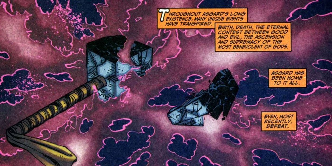Mjolnir destroyed in Thor vol 2 11 by John Romita Jr