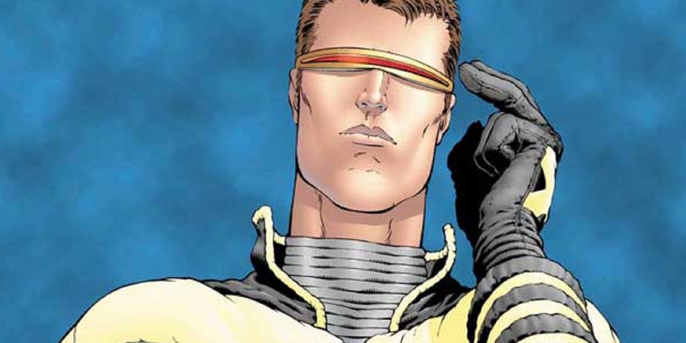 Fank Quitely's New X-Men Cyclops with his hand at his visor