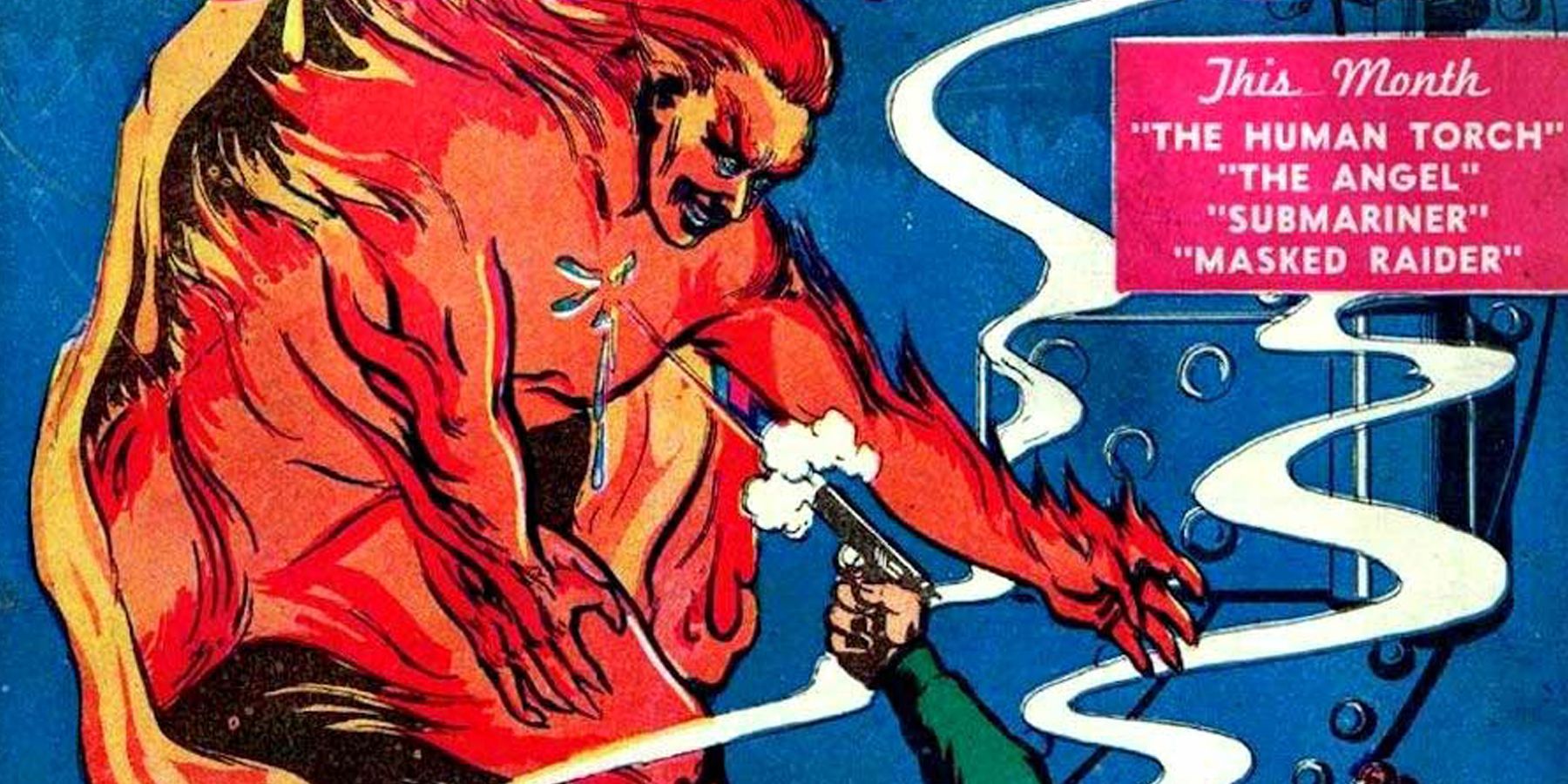 Original Human Torch on the cover of Marvel Comics #1