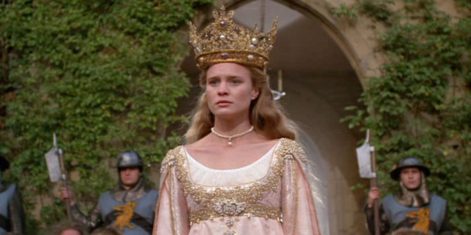Robin Wright wearing a crown in The Princess Bride