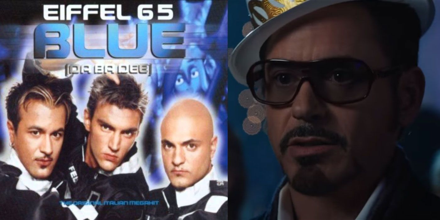 Robert Downey Jr as Tony Stark in Iron Man 3 Eiffel 65 Blue