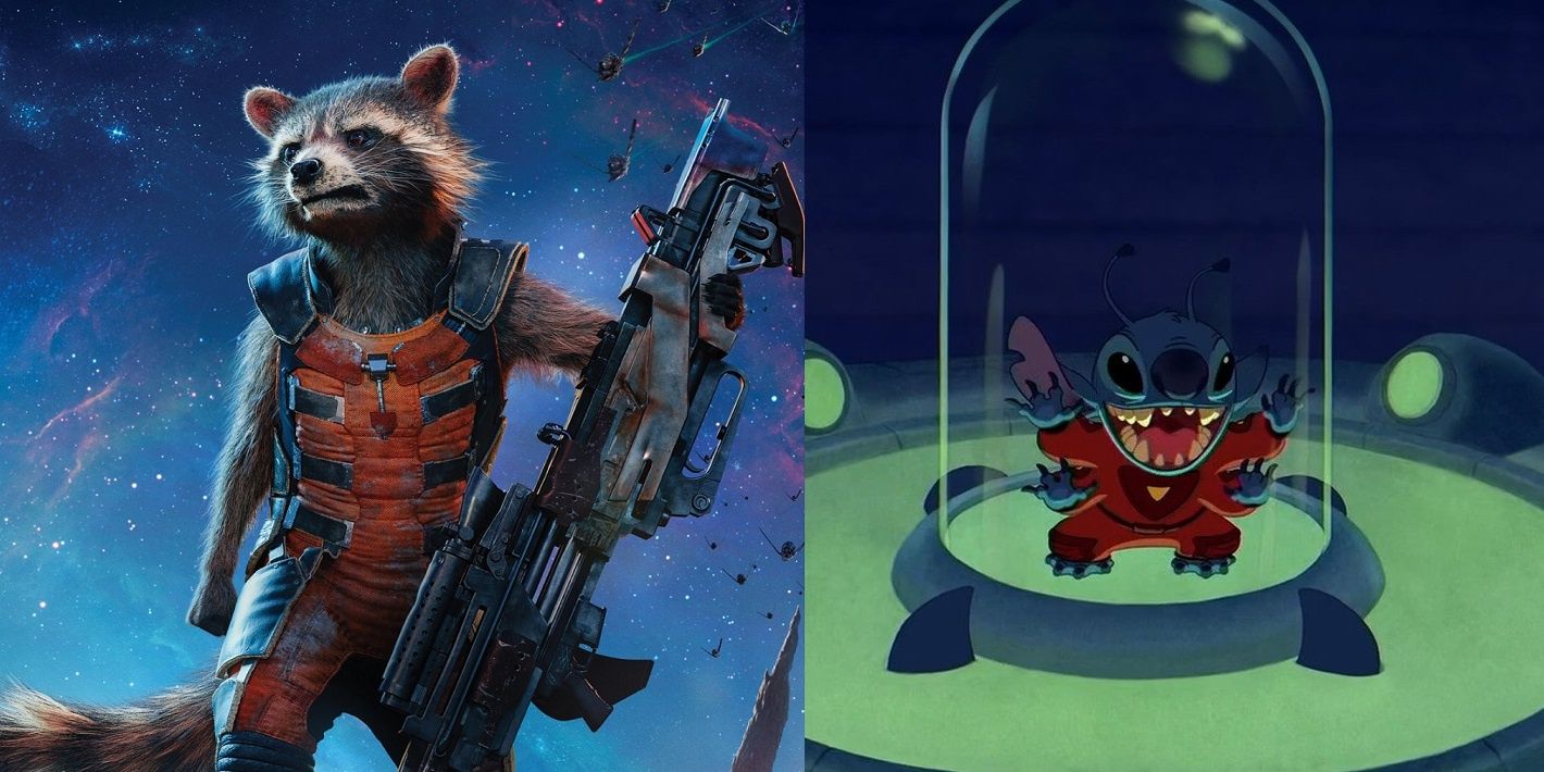 Rocket Raccoon and Stitch