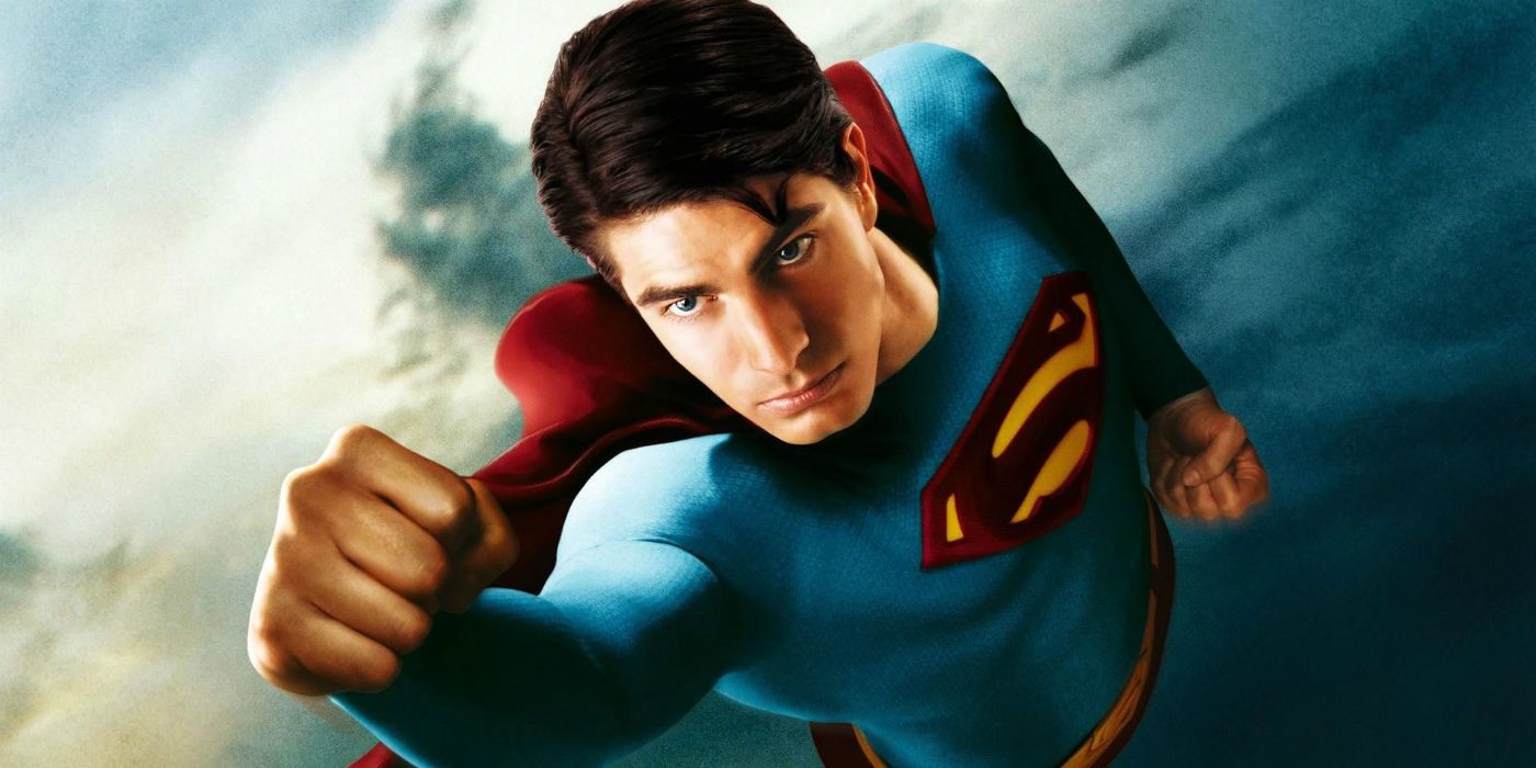 Brandon Routh flying as the Man of Steel on the poster for Superman Returns
