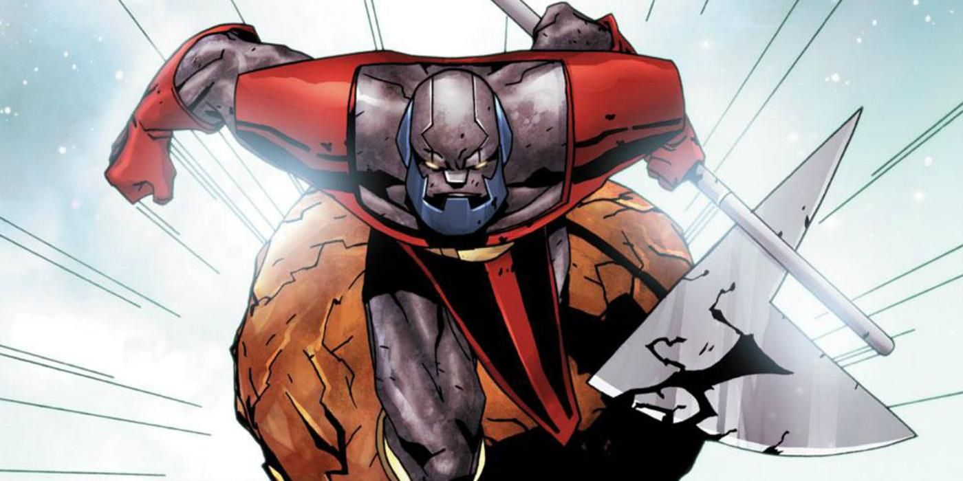 Terrax charging in Marvel Comics.