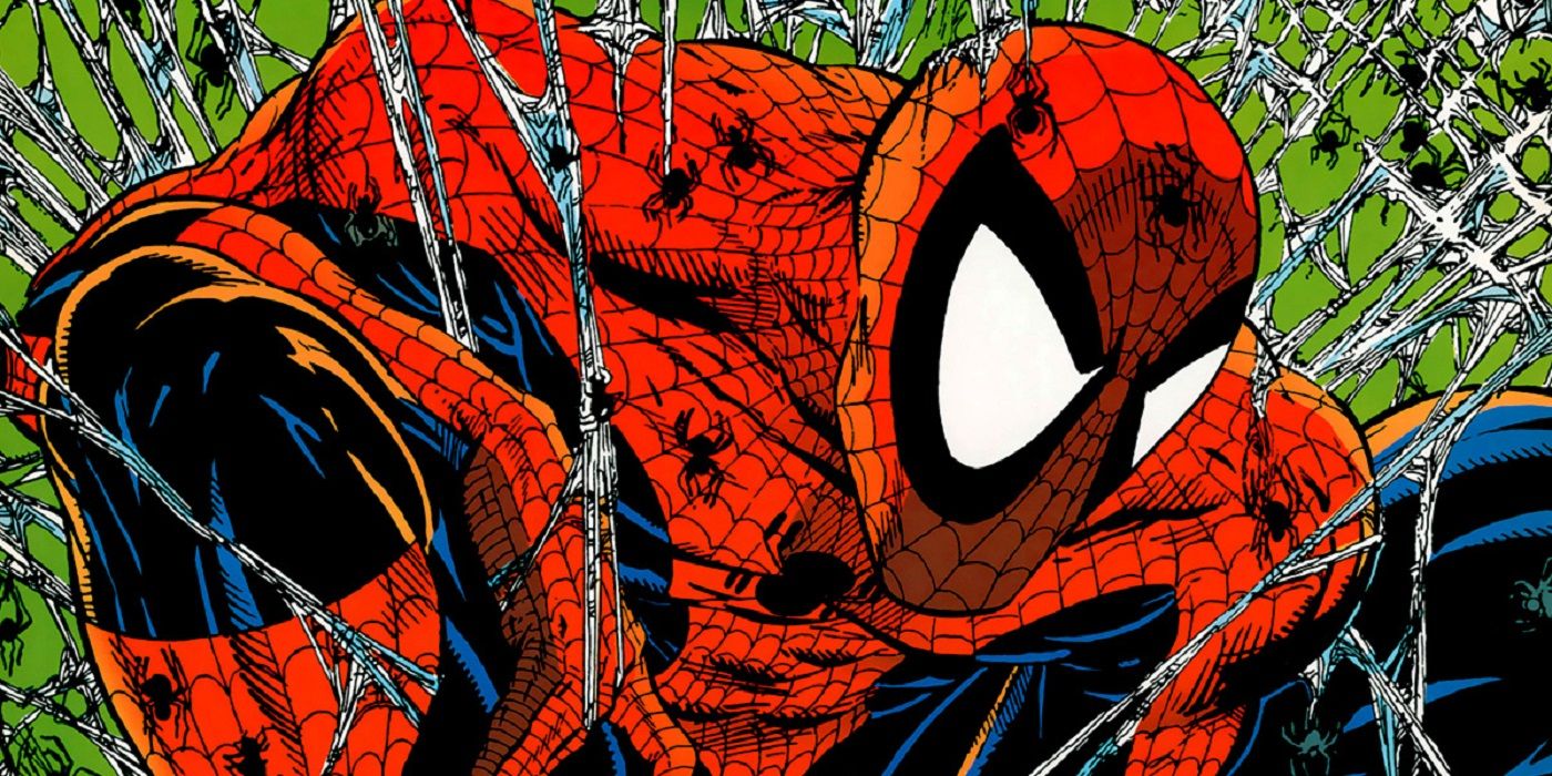 Todd McFarlane's art depicts Spider-Man covered by tiny spiders.