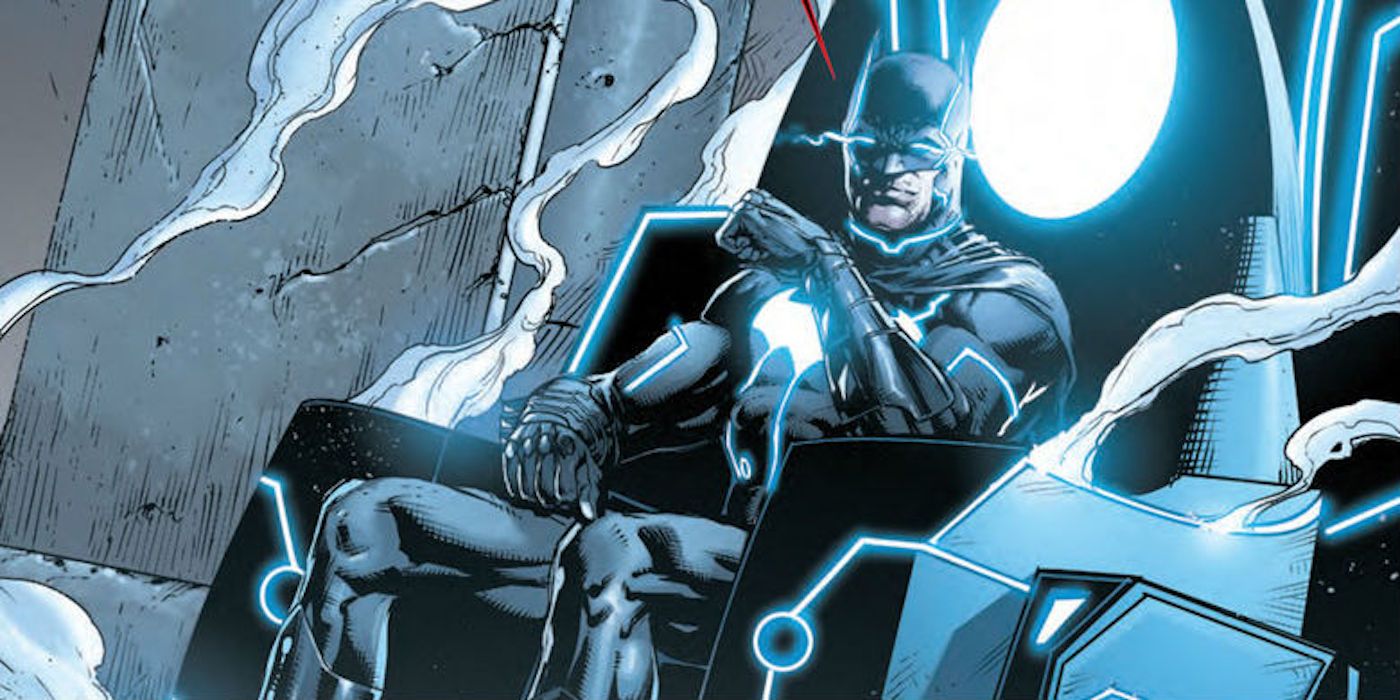 Batman sits on the Mobius Chair in DC Comics