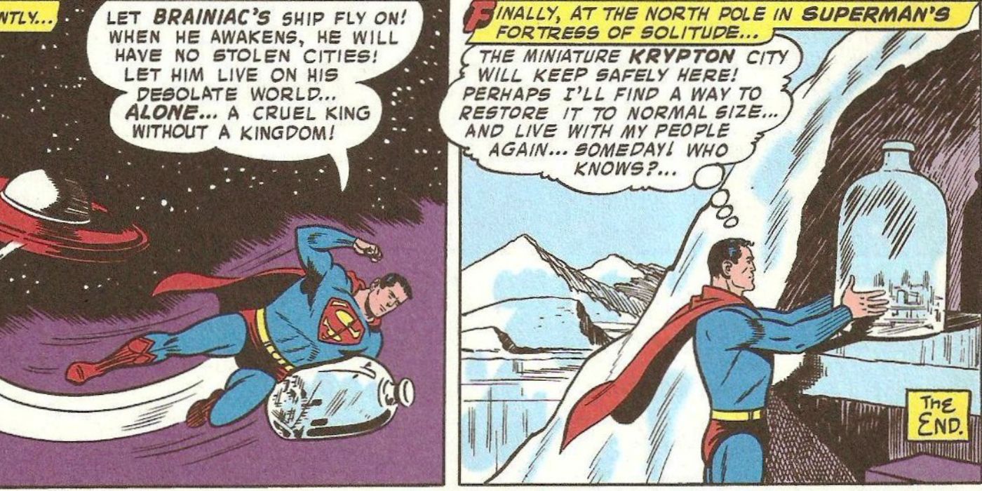 Superman rescues Kandor in DC Comics