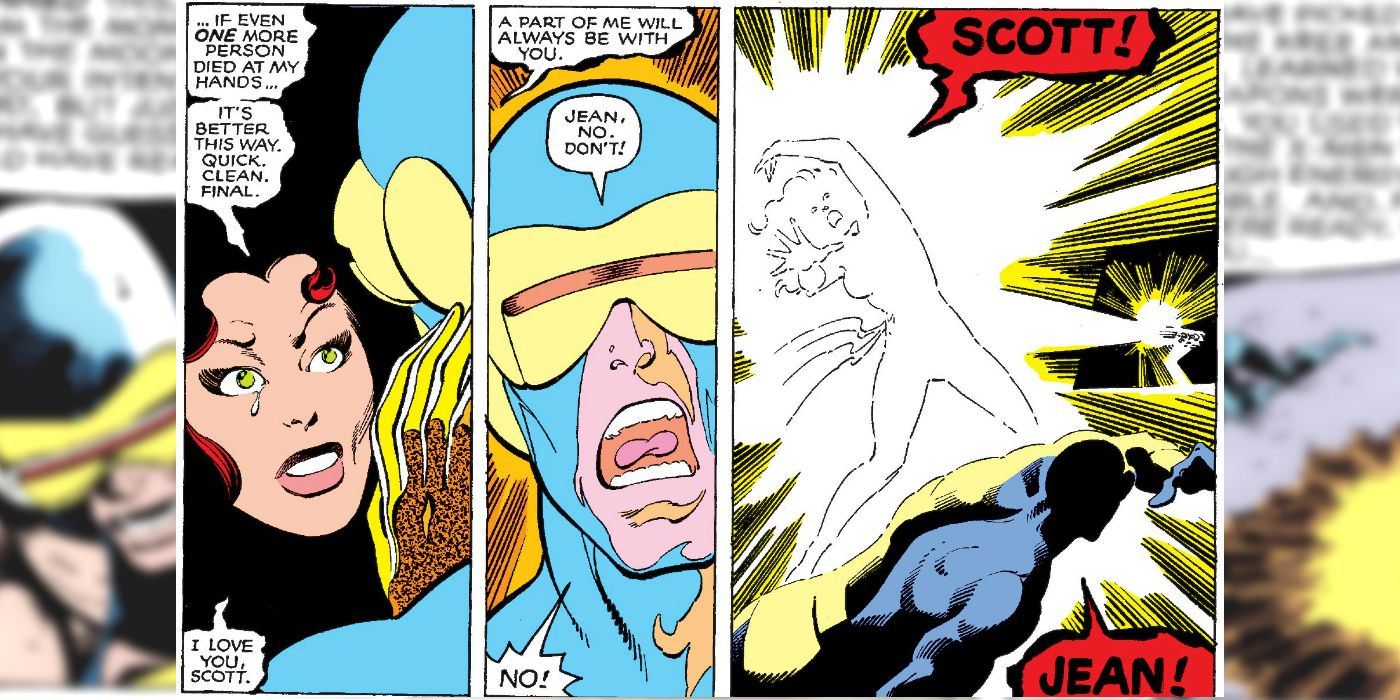 Cyclops reacts to Jean Grey's death during the Phoenix Saga