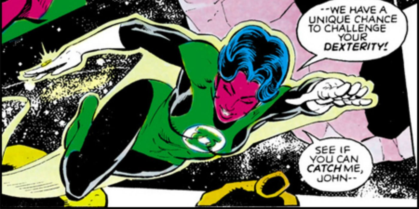 Katma Tui Green Lantern flies through space