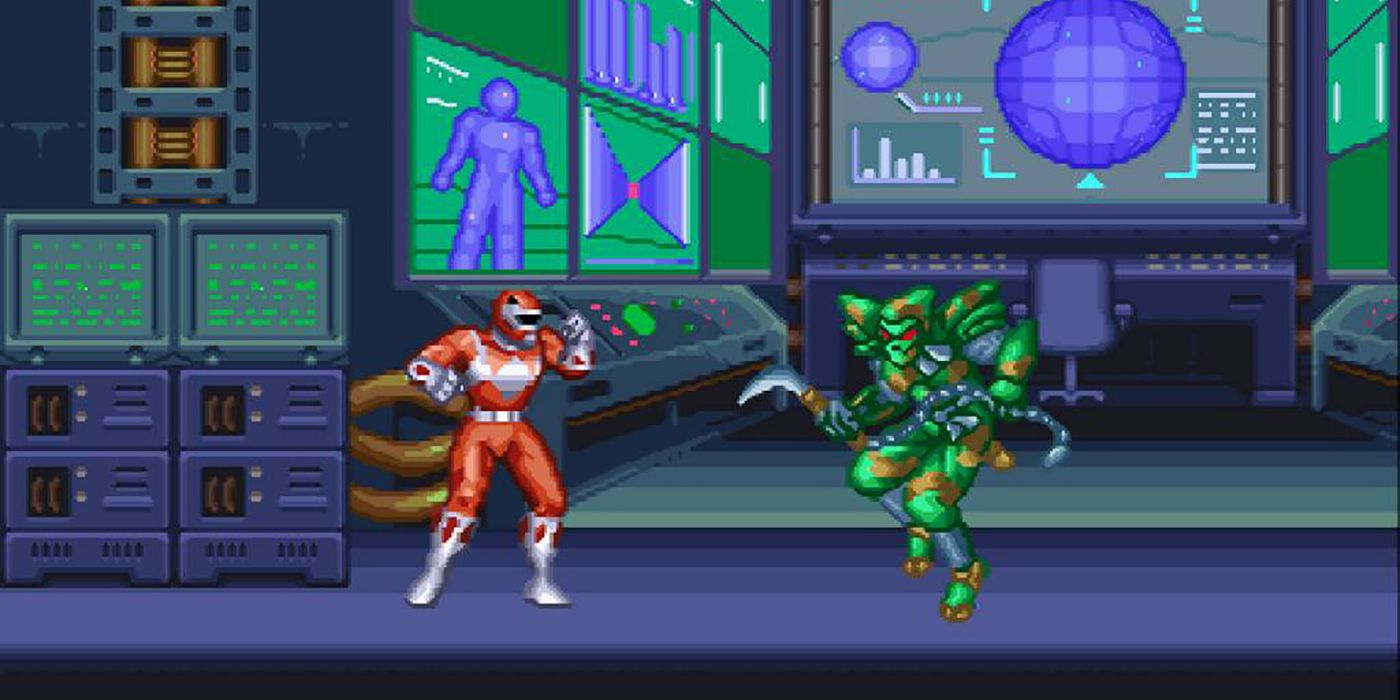 SNES gameplay of Mighty Morphin Power Rangers (1994).