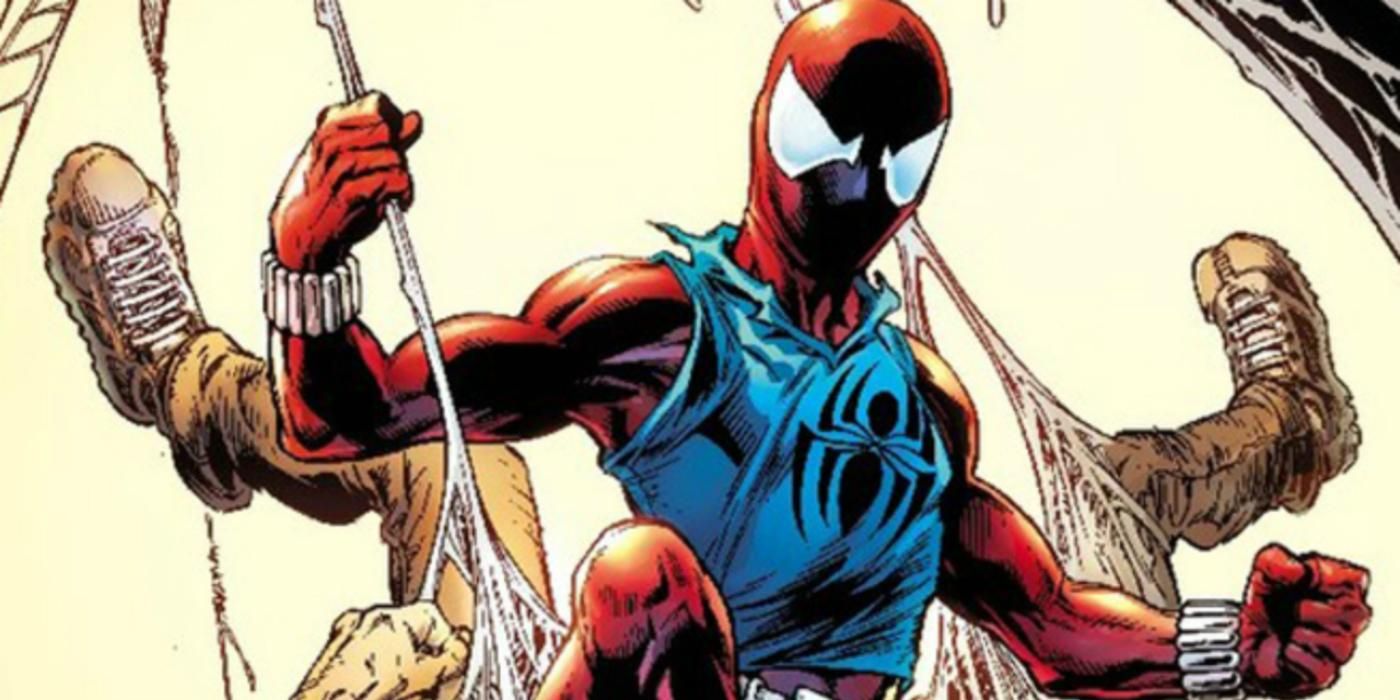 Ben Reilly dons his Scarlet Spider costume