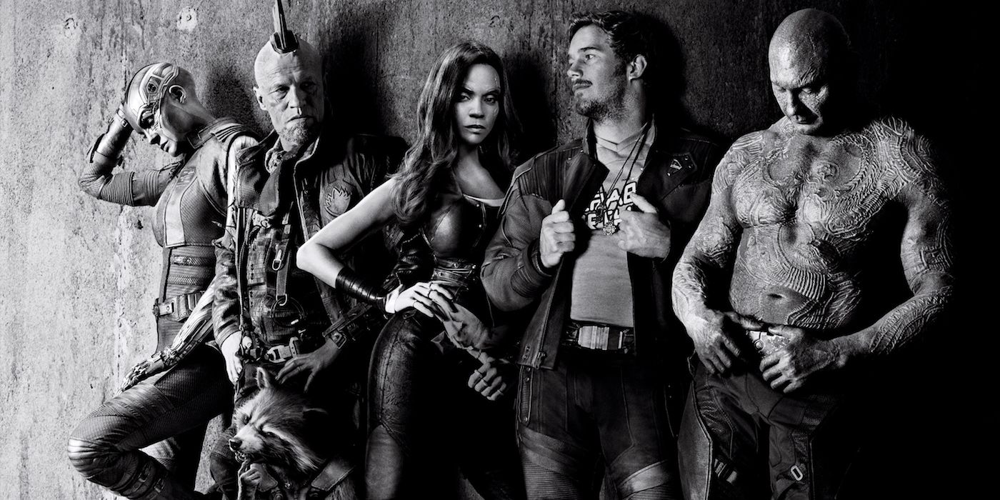 Guardians of the Galaxy in black and white
