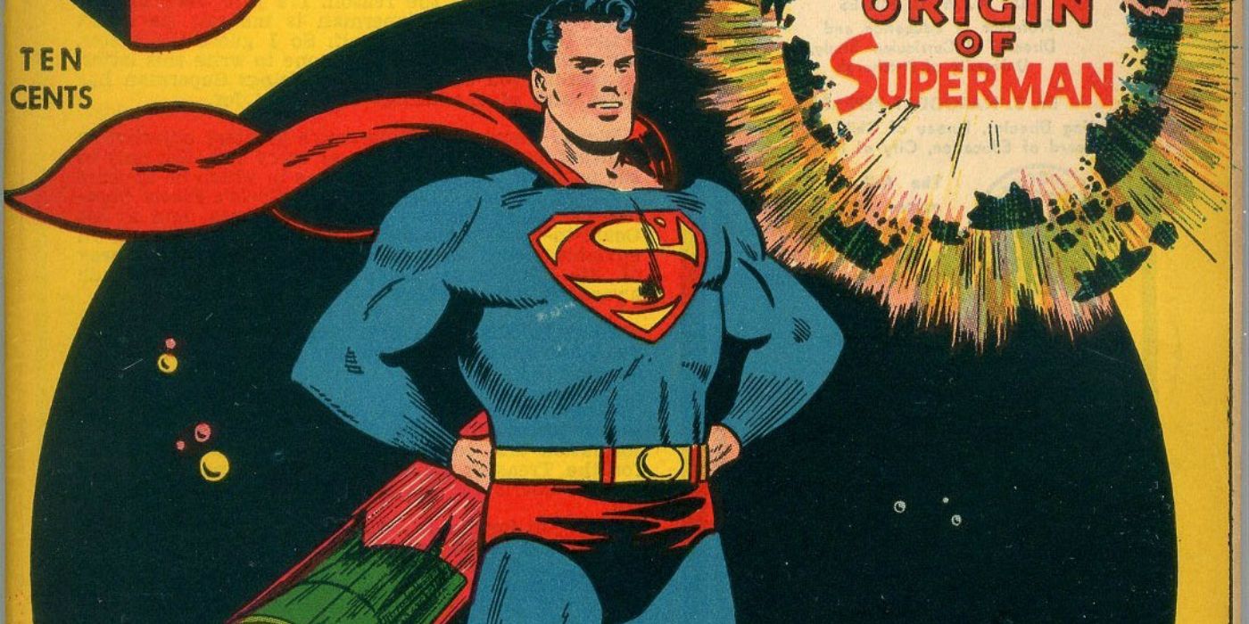 The Golden Age Superman origin cover story in DC Comics