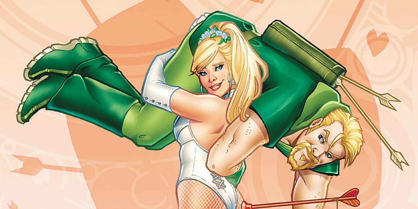 The wedding of Green Arrow and Black Canary in DC Comics