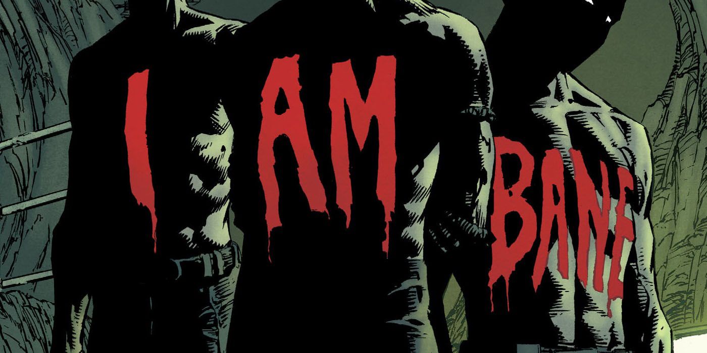 Bodies with I Am Bane written in blood from Batman Rebirth