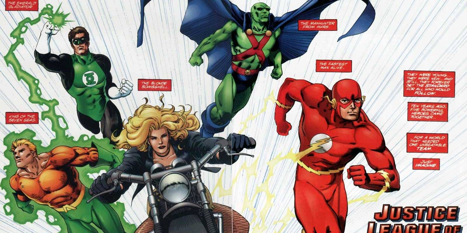 JLA: Year One Justice League with Flash, Black Canary, Aquaman, Martian Manhunter and Hal Jordan