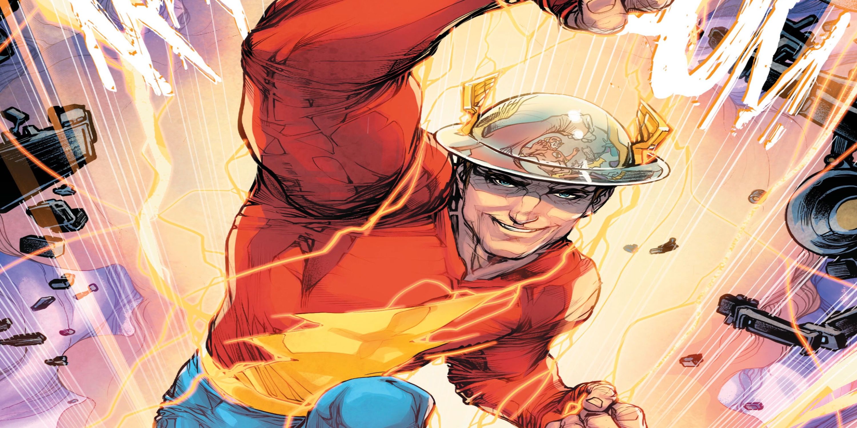 Jay Garrick running forward with a smile on his face