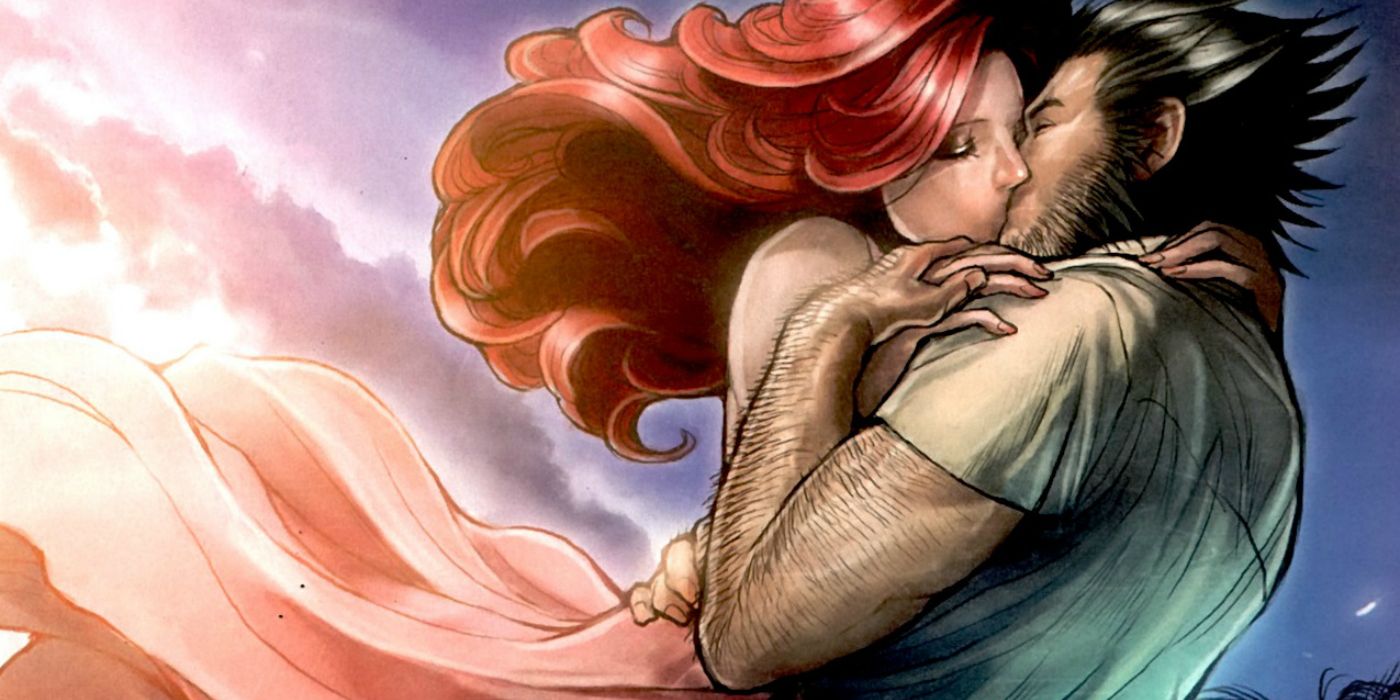 Jean Grey and Wolverine kiss (X-men Forever annual 1)