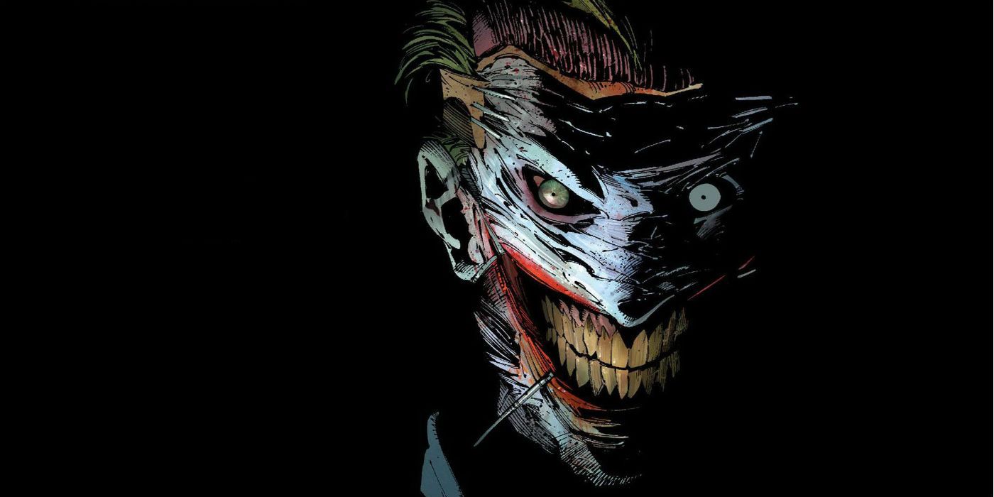 An image of the Joker peering out of the shadows in DC Comics