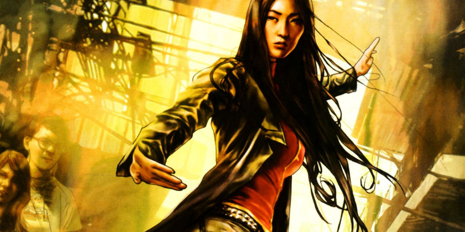 Lady Shiva stands ready and awaits her opponent's next move.