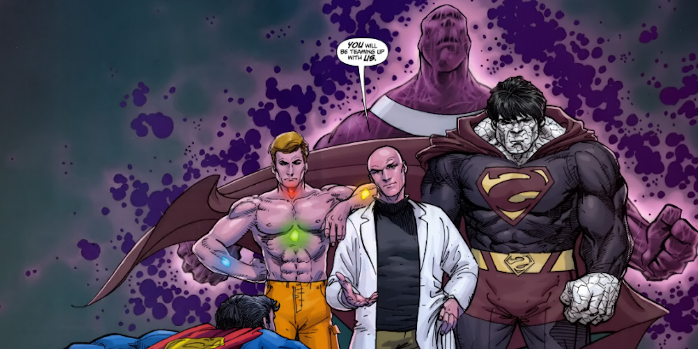 Lex Luthor teams up with Parasite, Kryptonite Man, and Bizarro