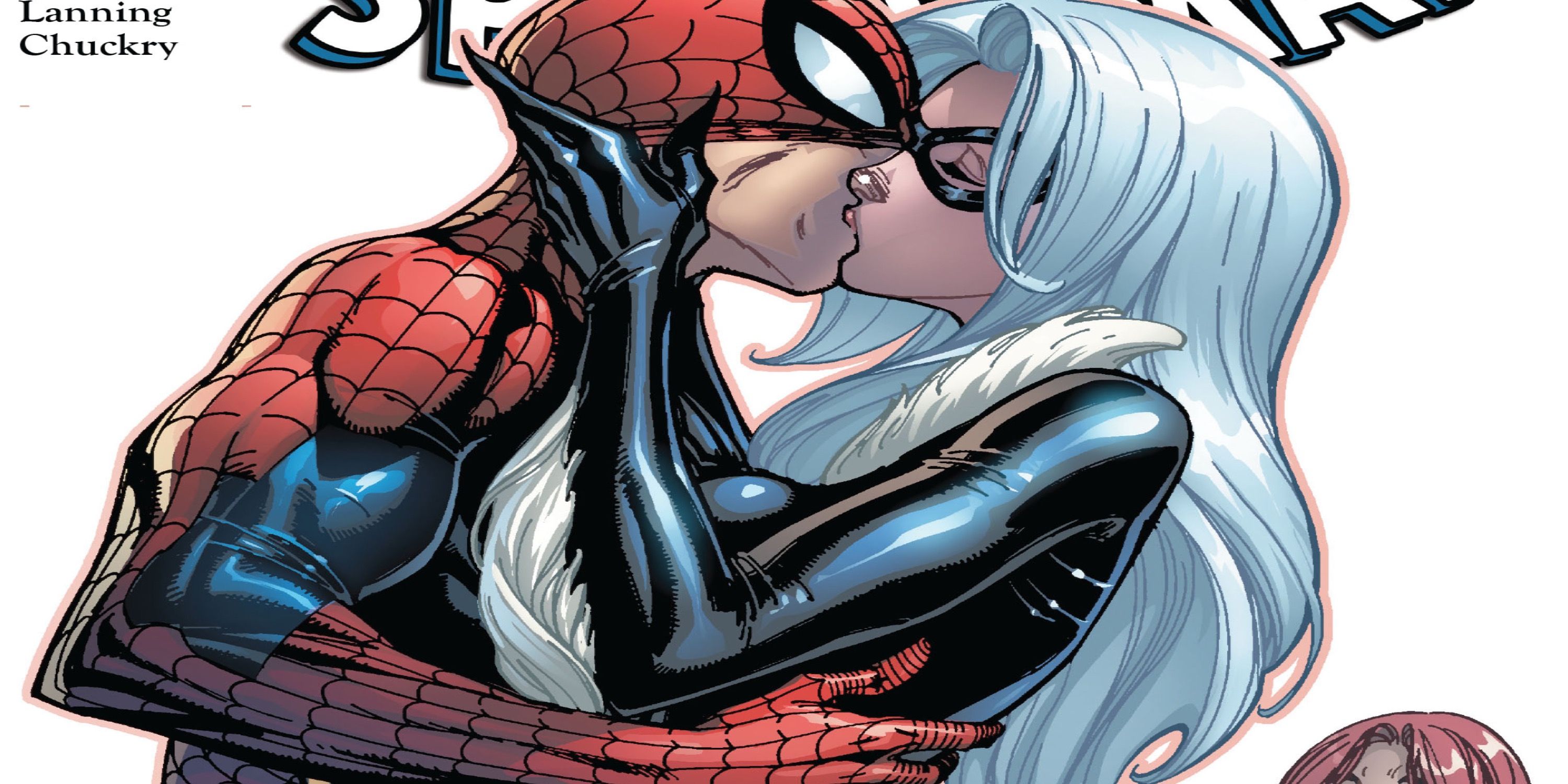 Spider-Man kissing Black Cat
