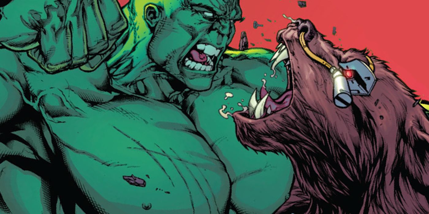 The Hulk Fighting a Cyborg Bear