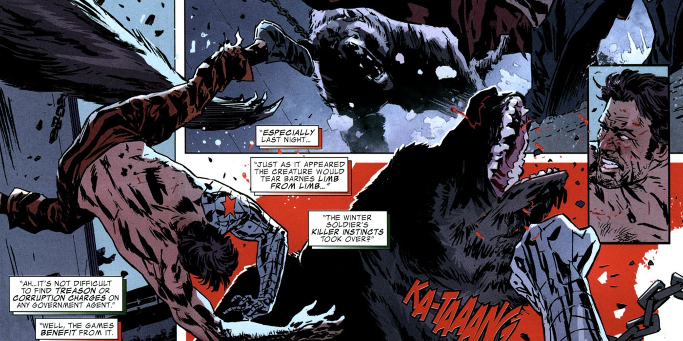 Winter Soldier Bucky Barnes fighting a bear 2