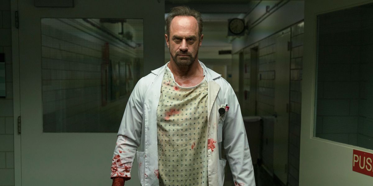 Christopher Meloni marches through a hospital in Happy!.