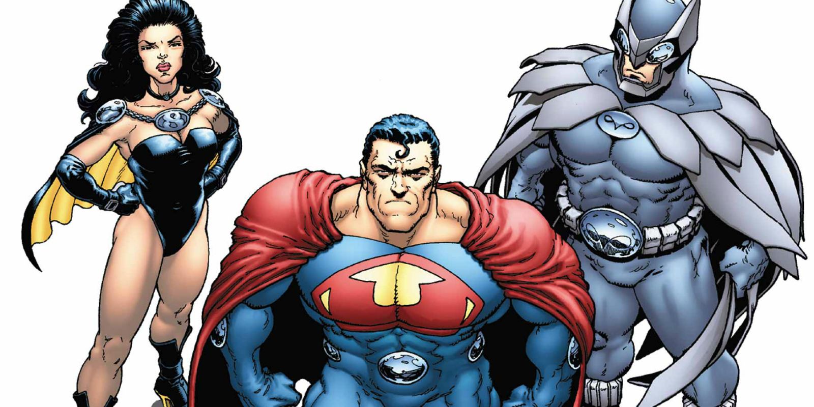 The Crime Syndicate's Superwoman, Ultraman, and Owlman in DC Comics