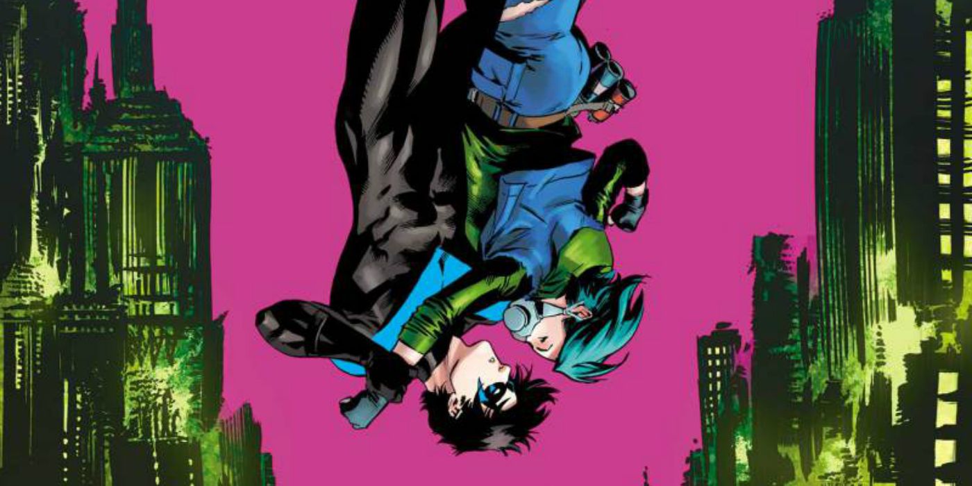 Nightwing and the Shawn Tsang/Defacer falling together