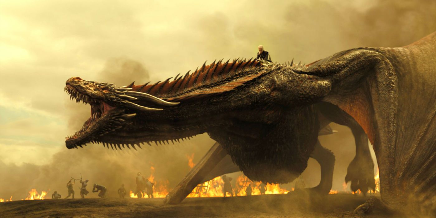 Drogon roaring in Game of Thrones