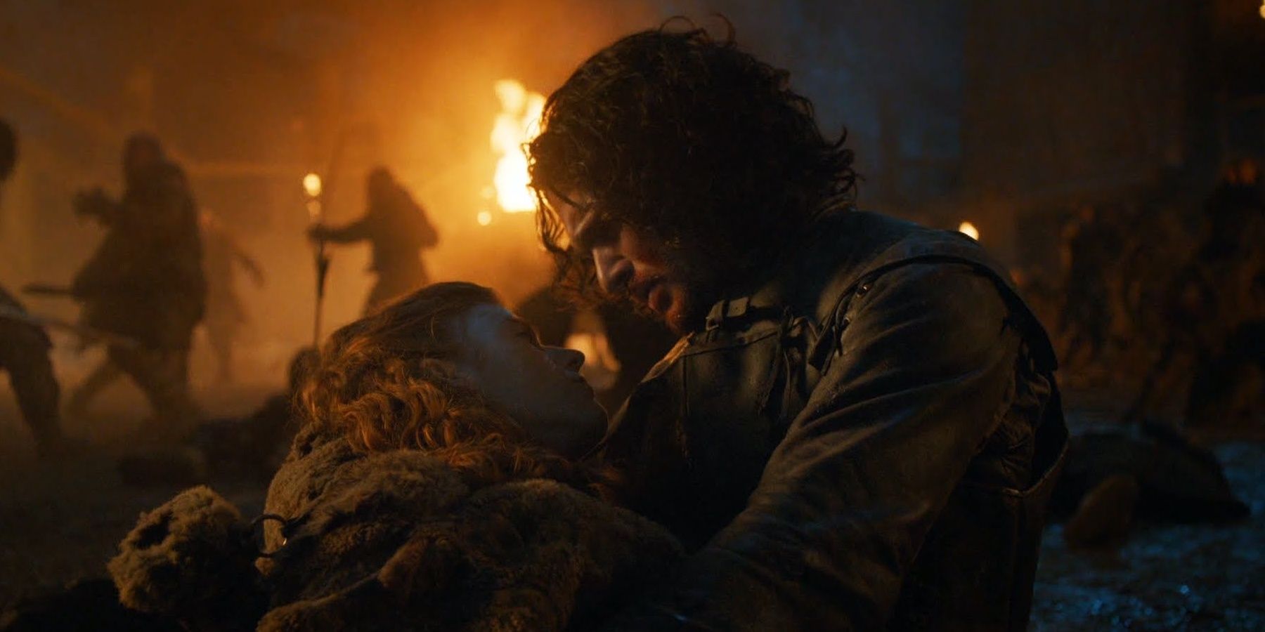 Ygritte dies in Jon Snow's arms in Game of Thrones.