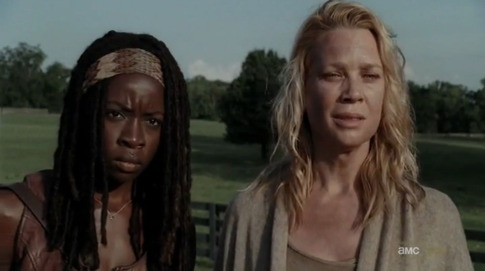 Michonne (Danai Gurira) and Andrea (Laurie Holden) in The Walking Dead