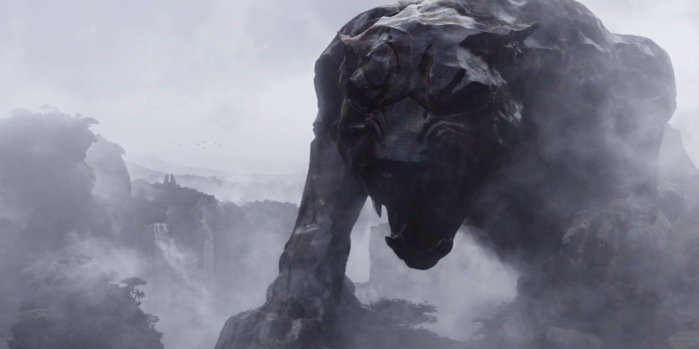 Panther statue in Wakanda in the MCU.