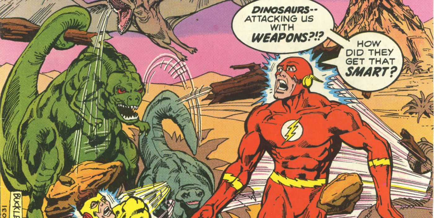 flash-fights-dinosaurs