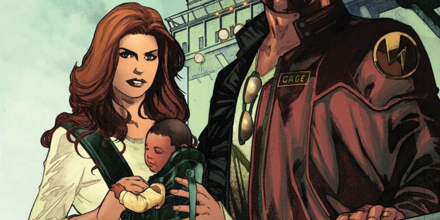 jessica jones and luke cage with baby danielle