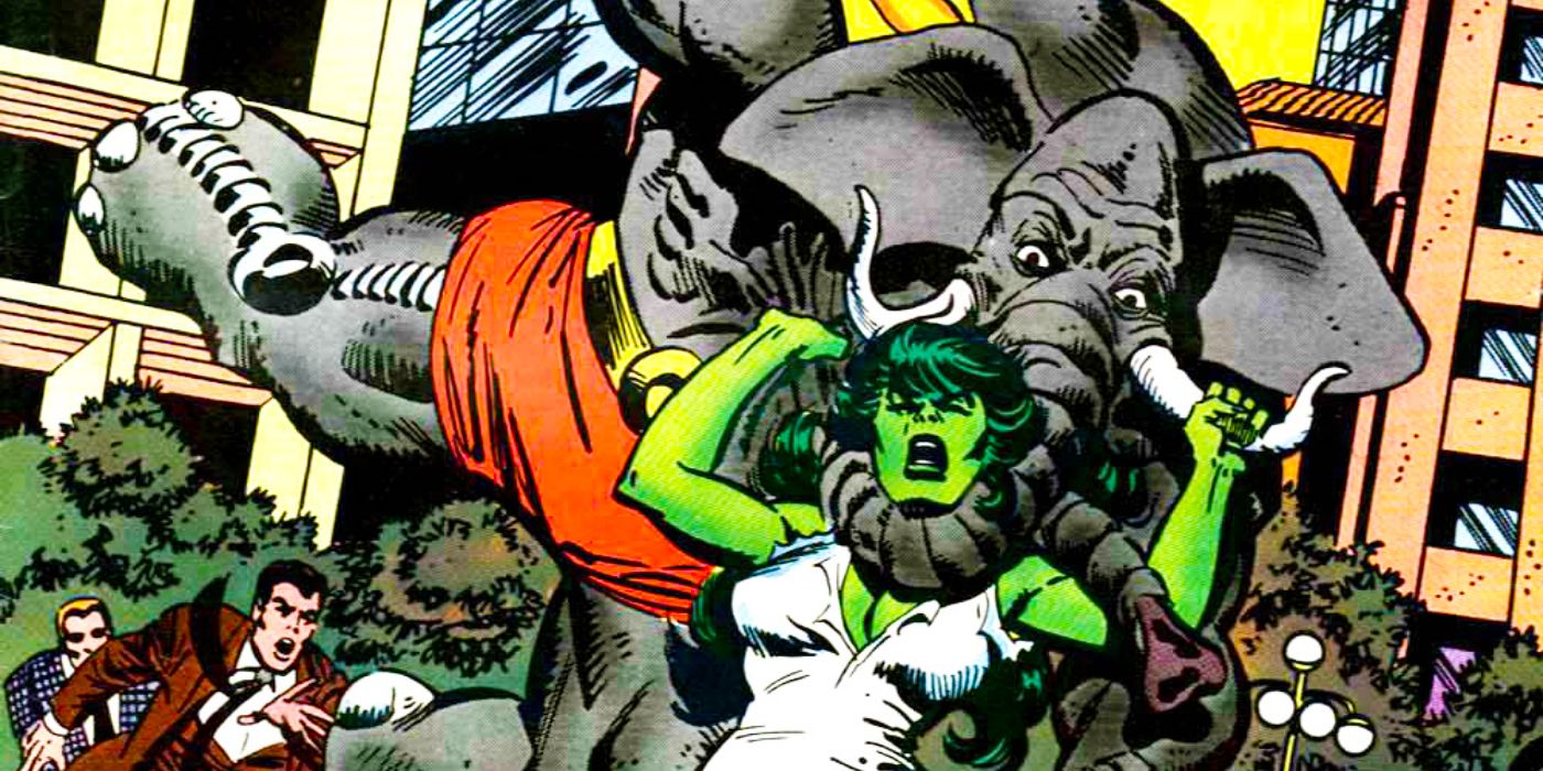 She-Hulk versus Man-elephant in Marvel Comics