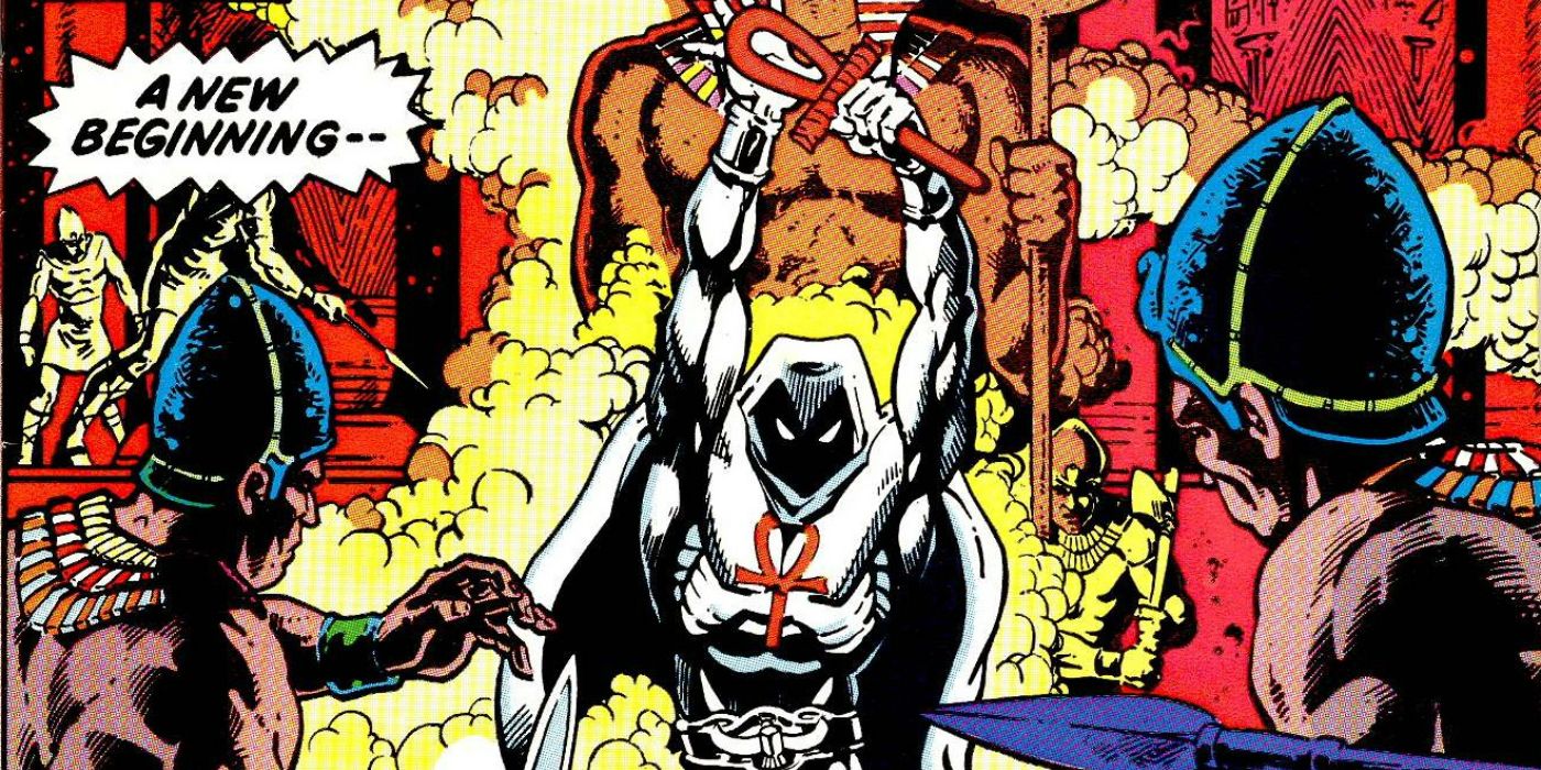Moon Knight holding his Ankh in The Fist of Khonshu