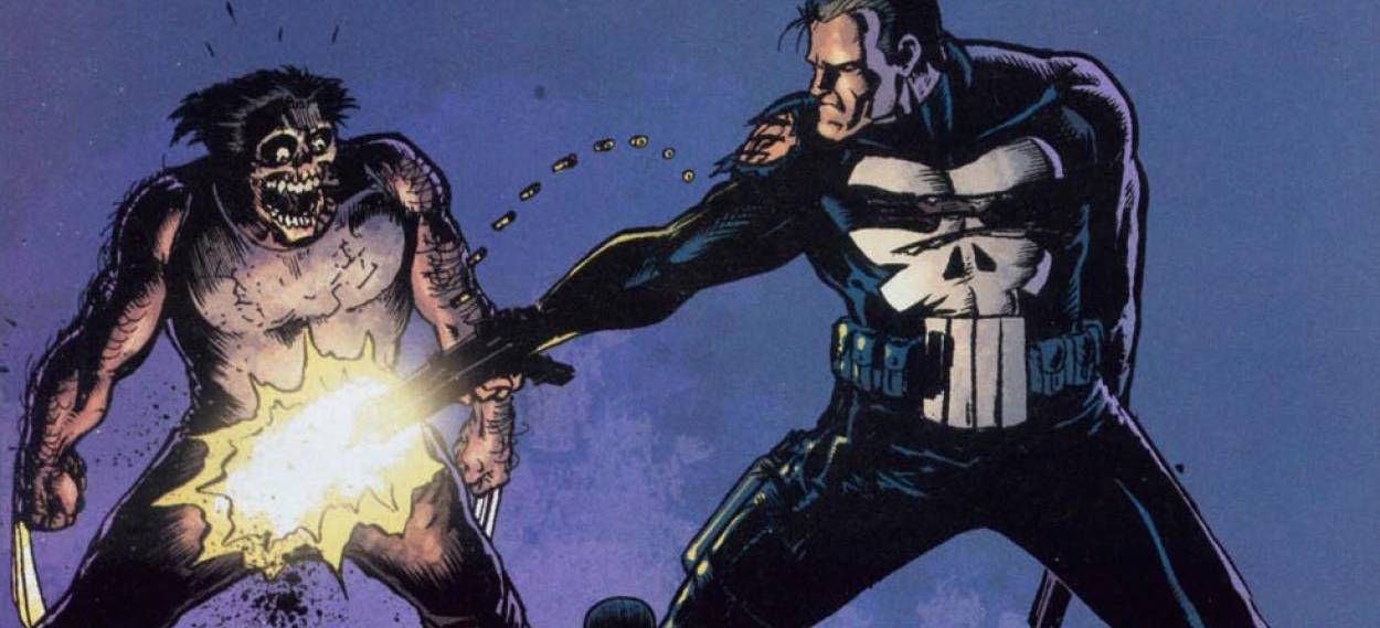punisher shoots wolverine in the crotch