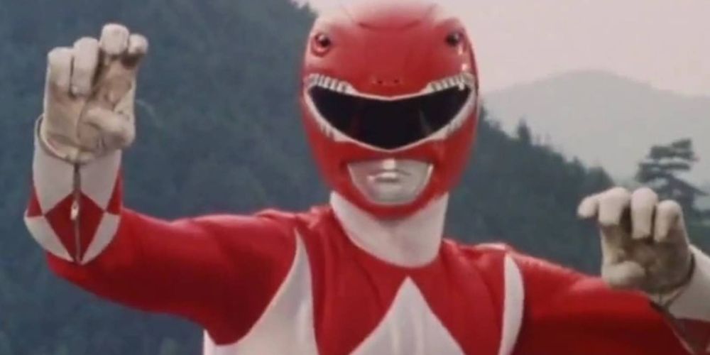 Rocky, the Mighty Morphin Red Ranger, posing before battle