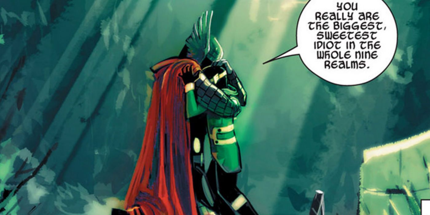Thor hugging Kid Loki