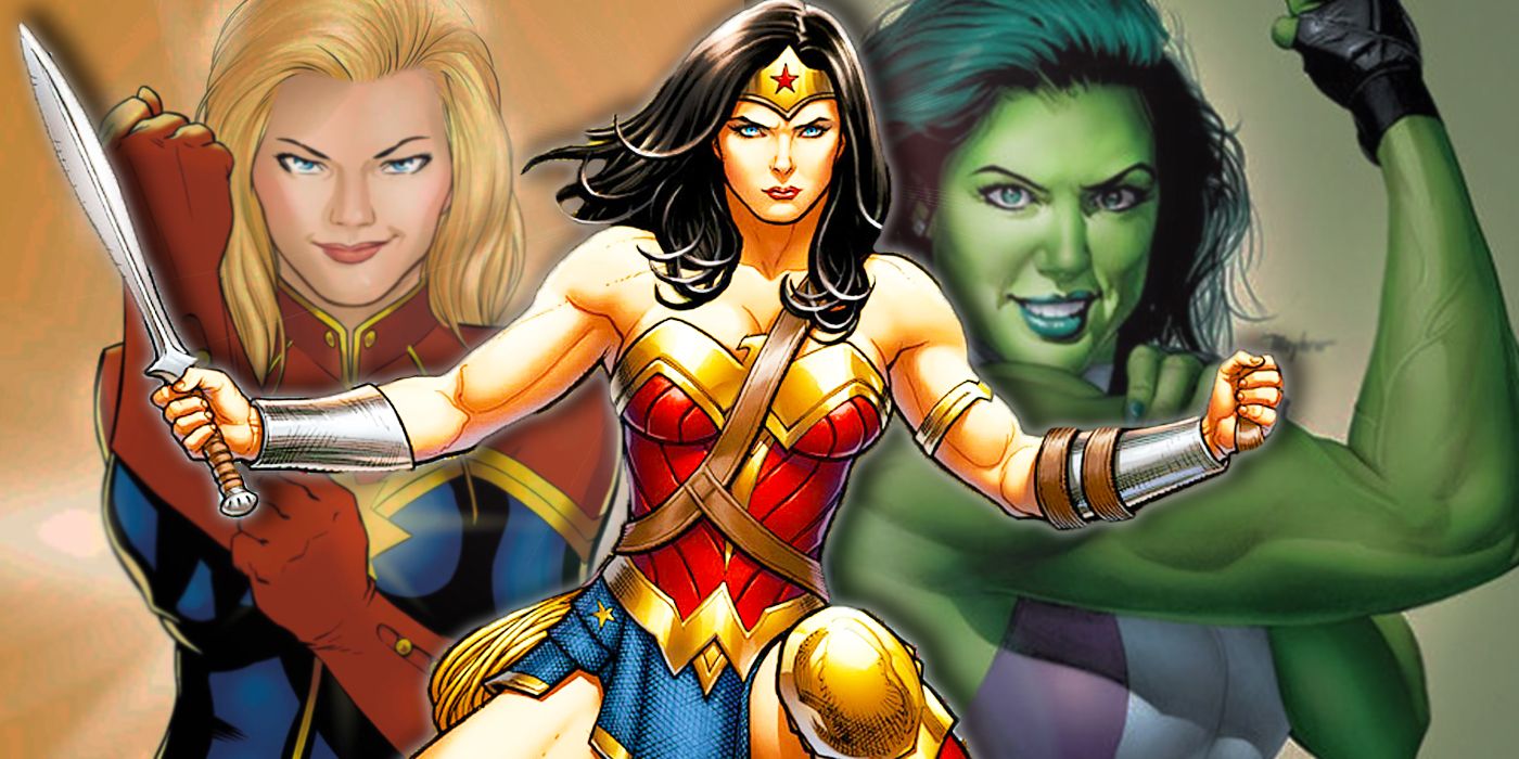 wonder woman she-hulk captain marvel