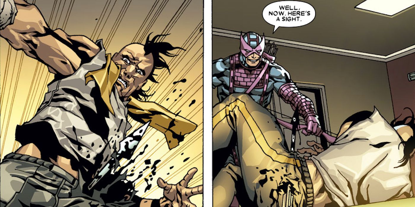 Daken vs Bullseye as Hawkeye Dark Wolverine 77