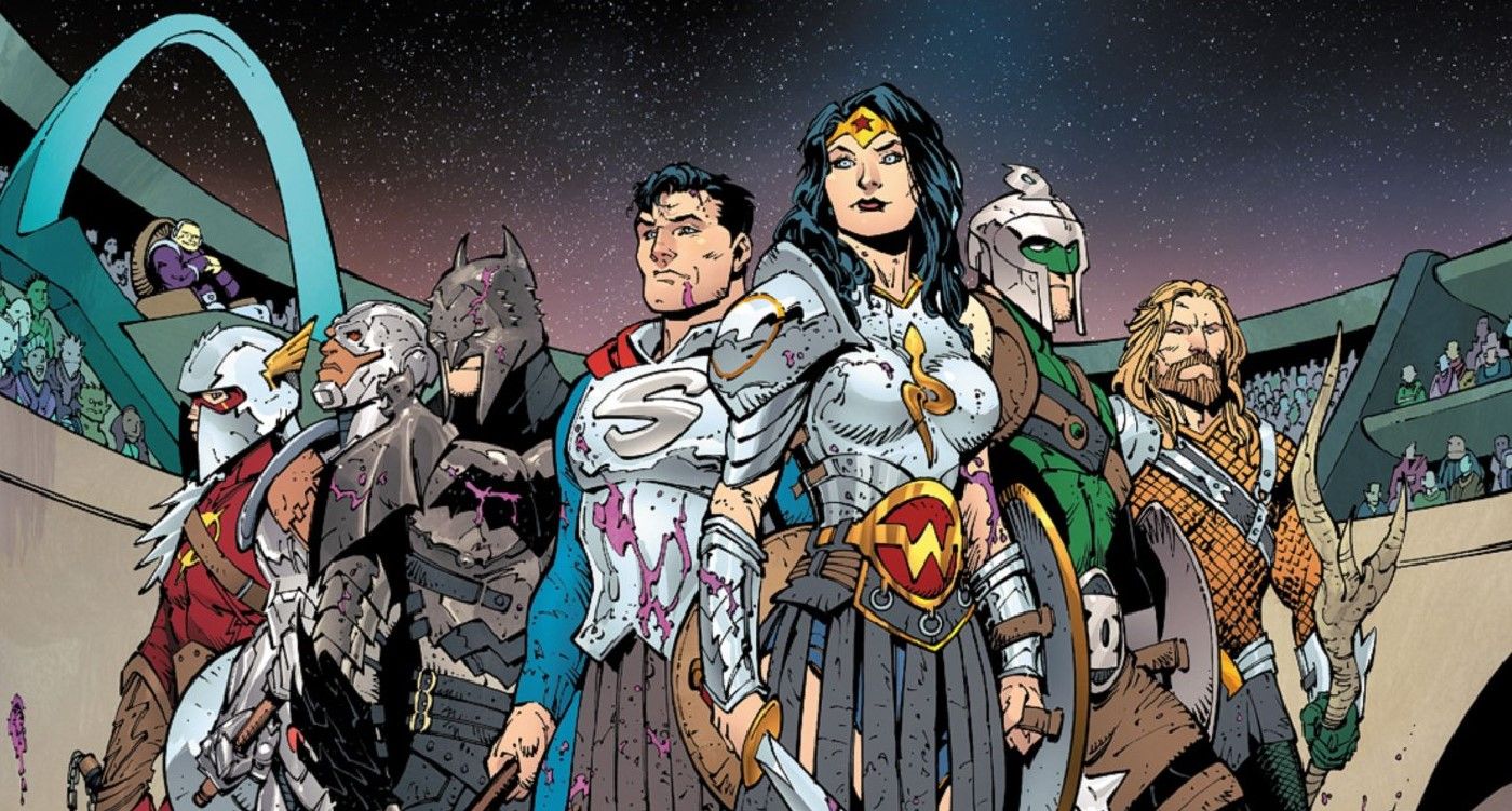 The armored Justice League from Metal